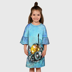 Платье клеш для девочки Крылатое вдохновенье, цвет: 3D-принт — фото 2