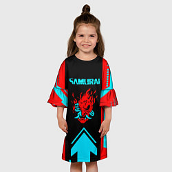 Платье клеш для девочки Cyberpunk 2077 киберпанк 2077 самураи, цвет: 3D-принт — фото 2