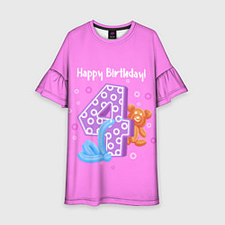 Платье клеш для девочки Четвертый день рождения, цвет: 3D-принт