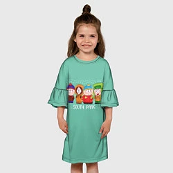 Платье клеш для девочки South Park - Южный парк Кенни, Кайл, Эрик и Стэн, цвет: 3D-принт — фото 2