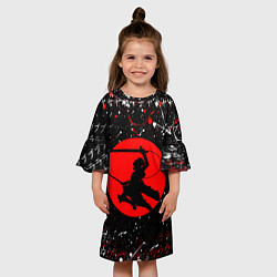 Платье клеш для девочки Sasha Braus Красная луна, цвет: 3D-принт — фото 2