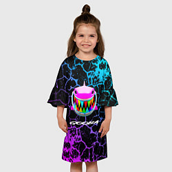 Платье клеш для девочки 6IX9INE: ТРЕЩИНЫ, цвет: 3D-принт — фото 2