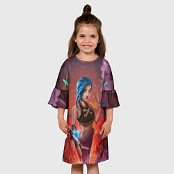 Платье клеш для девочки Arcane League Of Legends - Джинкс Паудер, цвет: 3D-принт — фото 2