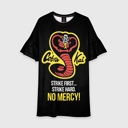 Платье клеш для девочки Cobra Kai - No mercy!, цвет: 3D-принт