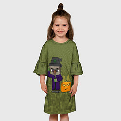 Платье клеш для девочки Ведьма из майнкрафта, цвет: 3D-принт — фото 2