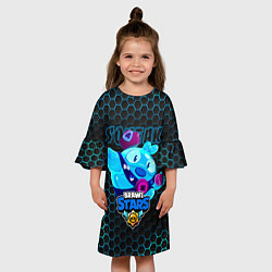 Платье клеш для девочки Скуик BRAWL STARS соты, цвет: 3D-принт — фото 2