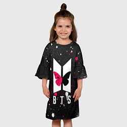 Платье клеш для девочки BTS Бабочка, цвет: 3D-принт — фото 2