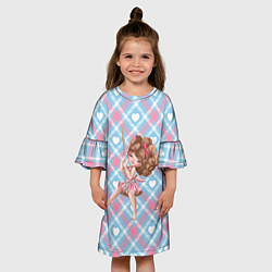 Платье клеш для девочки Девочка на тарзанке, цвет: 3D-принт — фото 2