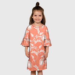 Платье клеш для девочки Красочный ЦвеТочный Узор, цвет: 3D-принт — фото 2
