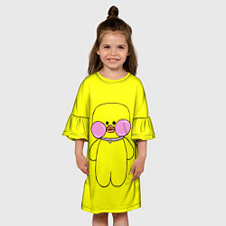 Платье клеш для девочки УТЯ ЛАЛАФАНФАН ГИАЛУРОНОВАЯ УТОЧКА, цвет: 3D-принт — фото 2