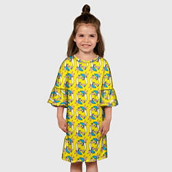 Платье клеш для девочки Летний узор Забавные бананчики, цвет: 3D-принт — фото 2