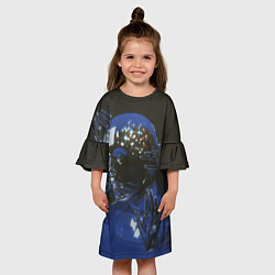 Платье клеш для девочки Ретро Футуризм Cyber, цвет: 3D-принт — фото 2