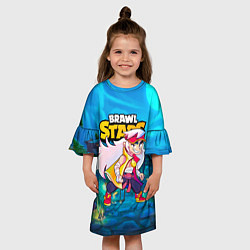 Платье клеш для девочки FANG BRAWL STARS GAME, цвет: 3D-принт — фото 2