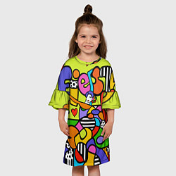 Платье клеш для девочки Fiesta dance, цвет: 3D-принт — фото 2