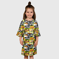 Платье клеш для девочки Экстремальный Гоночный Спорт, цвет: 3D-принт — фото 2