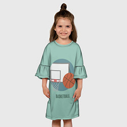 Платье клеш для девочки Basketball Спорт, цвет: 3D-принт — фото 2