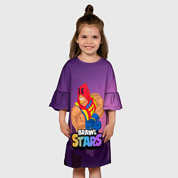 Платье клеш для девочки GROM BRAWL STARS NIGHT CITY, цвет: 3D-принт — фото 2