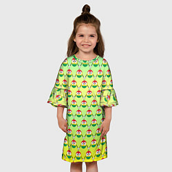 Платье клеш для девочки Регги смайл слэм, цвет: 3D-принт — фото 2