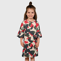 Платье клеш для девочки Модный Камуфляж - милитари, цвет: 3D-принт — фото 2