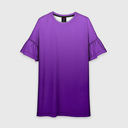 Платье клеш для девочки Красивый фиолетовый градиент, цвет: 3D-принт