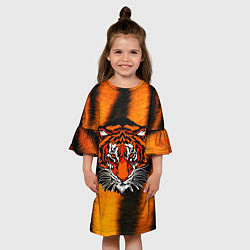 Платье клеш для девочки Tiger Head-, цвет: 3D-принт — фото 2