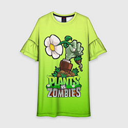 Платье клеш для девочки Plants vs Zombies зомбо-рука, цвет: 3D-принт