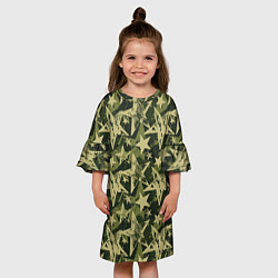 Платье клеш для девочки Star camouflage, цвет: 3D-принт — фото 2