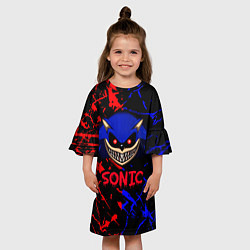 Платье клеш для девочки SONIC EXE DARK SONIC, цвет: 3D-принт — фото 2