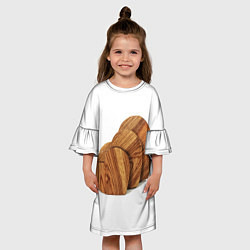 Платье клеш для девочки Сердечки из дерева, цвет: 3D-принт — фото 2