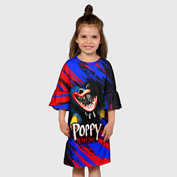 Платье клеш для девочки POPPY PLAYTIME HAGGY WAGGY ПОППИ ПЛЕЙТАЙМ ИГРА ХАГ, цвет: 3D-принт — фото 2