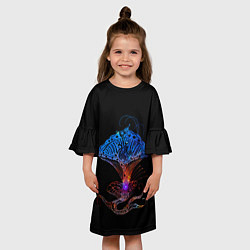Платье клеш для девочки Space Flower B-01, цвет: 3D-принт — фото 2