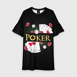 Платье клеш для девочки Покер POKER, цвет: 3D-принт
