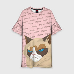 Платье клеш для девочки Angry Cat Злой кот, цвет: 3D-принт