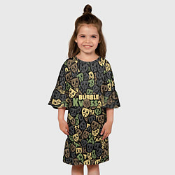 Платье клеш для девочки Бабл Квас камуфляж, цвет: 3D-принт — фото 2