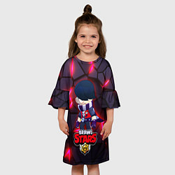 Платье клеш для девочки ЭДГАР - БРАВО СТАРС Brawl Stars, цвет: 3D-принт — фото 2