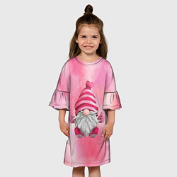 Платье клеш для девочки Зимний гном, цвет: 3D-принт — фото 2