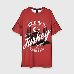 Платье клеш для девочки Турция - Turkey, цвет: 3D-принт