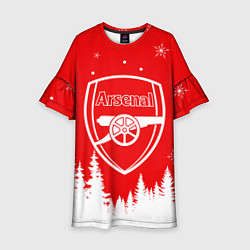 Платье клеш для девочки FC ARSENAL WINTER ФК АРСЕНАЛ ЗИМНИЙ СТИЛЬ, цвет: 3D-принт