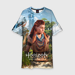 Платье клеш для девочки Элой Horizon Forbidden West, цвет: 3D-принт