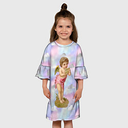 Платье клеш для девочки Ангел День влюбленных, цвет: 3D-принт — фото 2