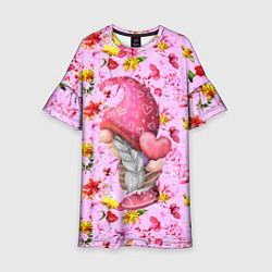 Платье клеш для девочки Цветочный гном, цвет: 3D-принт