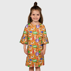 Платье клеш для девочки Собачья Йога, цвет: 3D-принт — фото 2