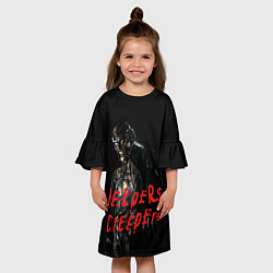 Платье клеш для девочки Джиперс Криперс - жуткий монстр, цвет: 3D-принт — фото 2