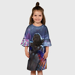 Платье клеш для девочки Ангельский взор, цвет: 3D-принт — фото 2