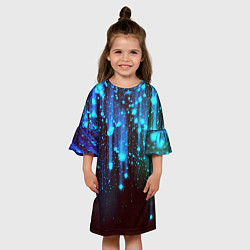 Платье клеш для девочки Звездопад Звёздный дождь, цвет: 3D-принт — фото 2