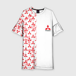 Платье клеш для девочки Mitsubishi Mini logo Half pattern, цвет: 3D-принт