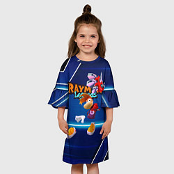Платье клеш для девочки Rayman Legends Blue, цвет: 3D-принт — фото 2