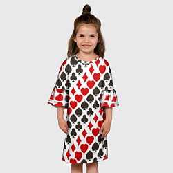 Платье клеш для девочки Карточные Масти Card Suits, цвет: 3D-принт — фото 2