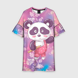 Платье клеш для девочки Милая панда детский, цвет: 3D-принт