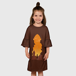 Платье клеш для девочки Горничная Ордо Фавониус Ноэлль, цвет: 3D-принт — фото 2